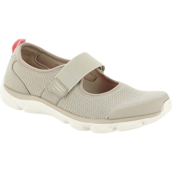 Easy Spirit Shoes - Easy Spirit Tan Flats with Red Detail